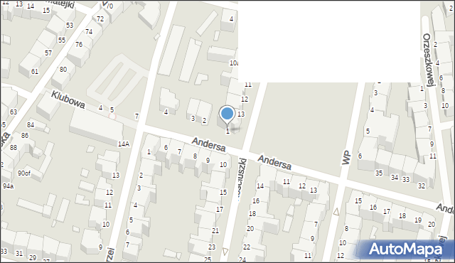 Legnica, Andersa Władysława, gen., 1, mapa Legnicy