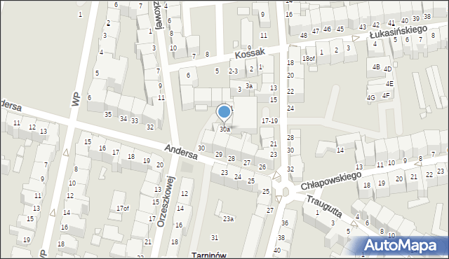 Legnica, Andersa Władysława, gen., 30a, mapa Legnicy