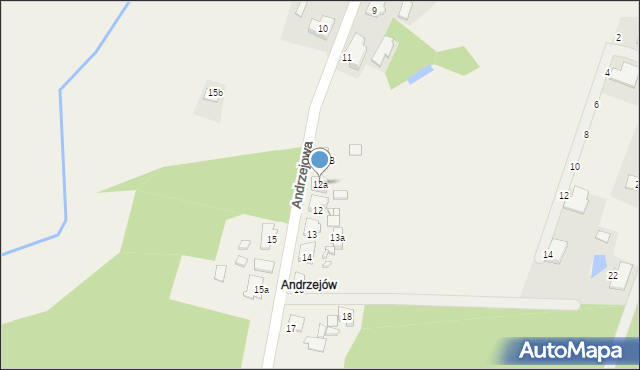 Lisowice, Andrzejowa, 12a, mapa Lisowice