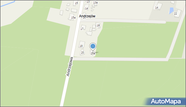 Lisowice, Andrzejowa, 20a, mapa Lisowice