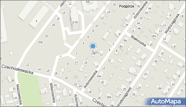 Łódź, Antoniewska, 13a, mapa Łodzi