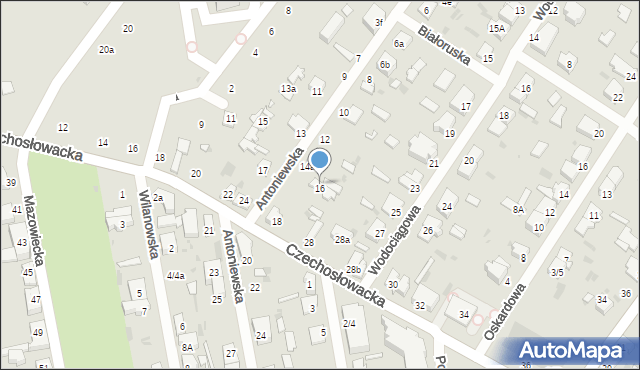 Łódź, Antoniewska, 16, mapa Łodzi