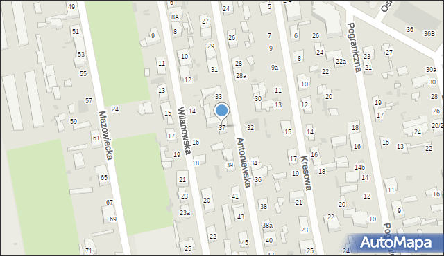 Łódź, Antoniewska, 37, mapa Łodzi