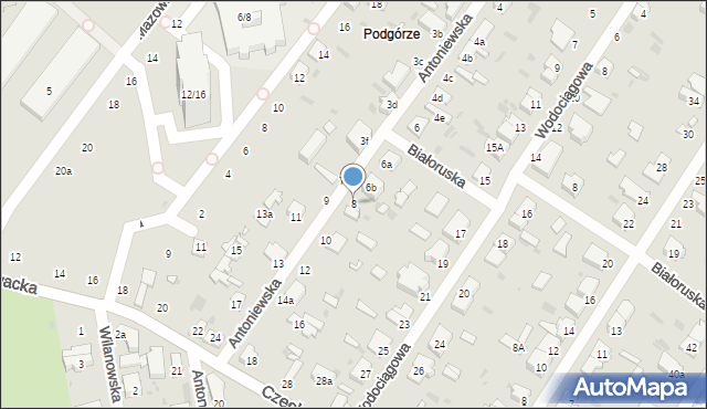 Łódź, Antoniewska, 8, mapa Łodzi