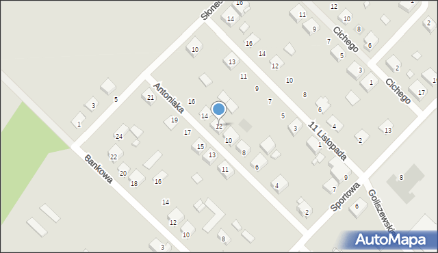 Maciejowice, Antoniaka Lucjana, ks., 12, mapa Maciejowice