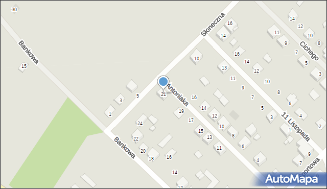 Maciejowice, Antoniaka Lucjana, ks., 21, mapa Maciejowice