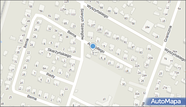 Mińsk Mazowiecki, Andriollego Elwiro Michała, 2, mapa Mińsk Mazowiecki