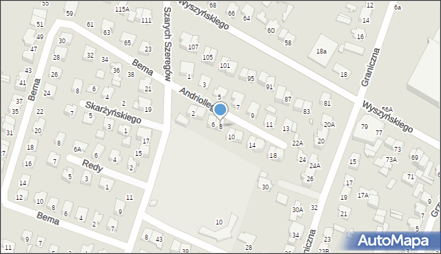 Mińsk Mazowiecki, Andriollego Elwiro Michała, 8, mapa Mińsk Mazowiecki