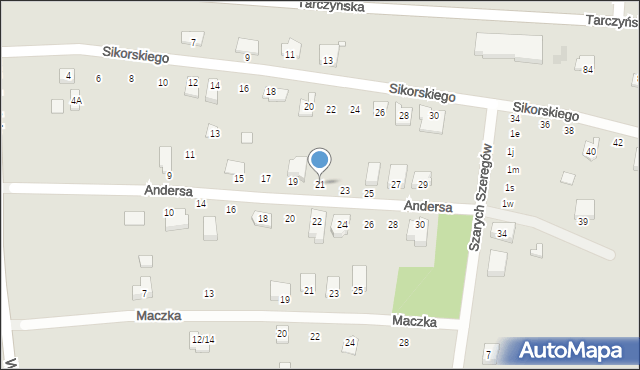 Mszczonów, Andersa Władysława, gen., 21, mapa Mszczonów
