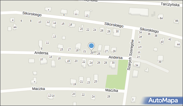 Mszczonów, Andersa Władysława, gen., 23, mapa Mszczonów