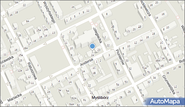 Myślibórz, Andersa Władysława, gen., 9, mapa Myślibórz
