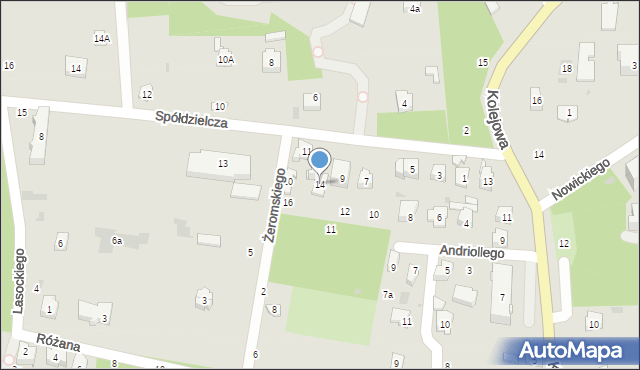 Nałęczów, Andriollego Elwiro Michała, 14, mapa Nałęczów