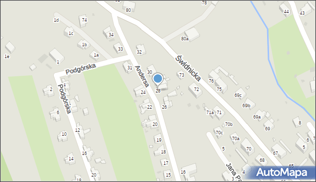 Nowa Ruda, Andersa Władysława, gen., 28, mapa Nowa Ruda