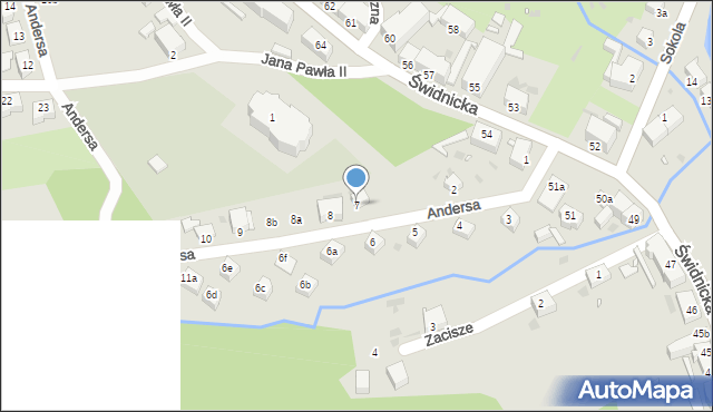 Nowa Ruda, Andersa Władysława, gen., 7, mapa Nowa Ruda