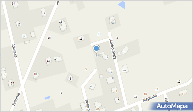 Nowa Wieś, Andromedy, 9, mapa Nowa Wieś