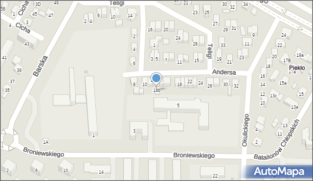 Nowy Sącz, Andersa Władysława, gen., 14b, mapa Nowego Sącza