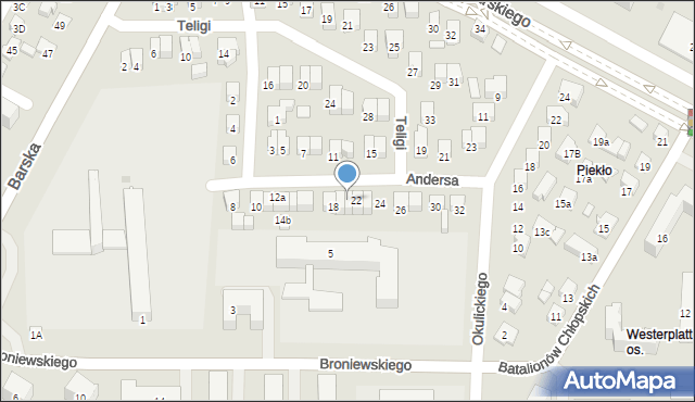 Nowy Sącz, Andersa Władysława, gen., 20A, mapa Nowego Sącza