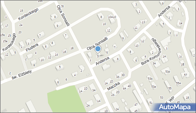 Nysa, Andersa Władysława, gen., 3, mapa Nysy