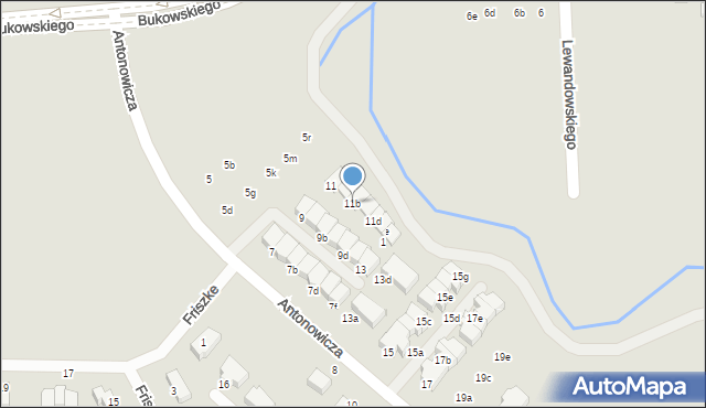 Olsztyn, Antonowicza Marcina, 11b, mapa Olsztyna