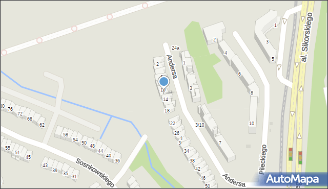 Olsztyn, Andersa Władysława, gen., 12, mapa Olsztyna
