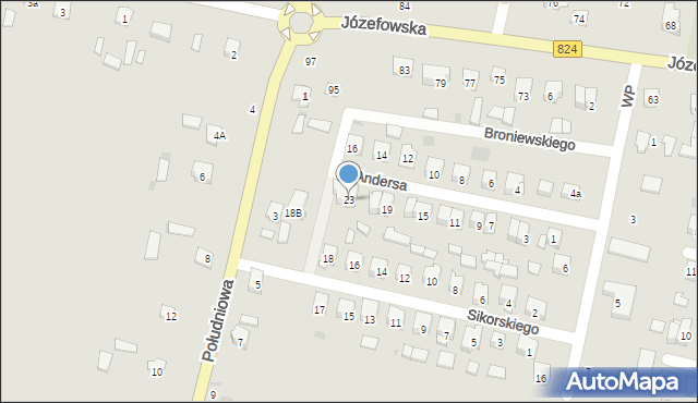 Opole Lubelskie, Andersa Władysława, gen., 23, mapa Opole Lubelskie