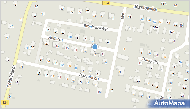 Opole Lubelskie, Andersa Władysława, gen., 3, mapa Opole Lubelskie