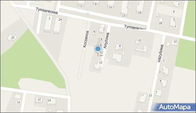 Osielsko, Anyżowa, 10a, mapa Osielsko