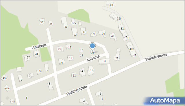 Ostróda, Andersa Władysława, gen., 15, mapa Ostróda
