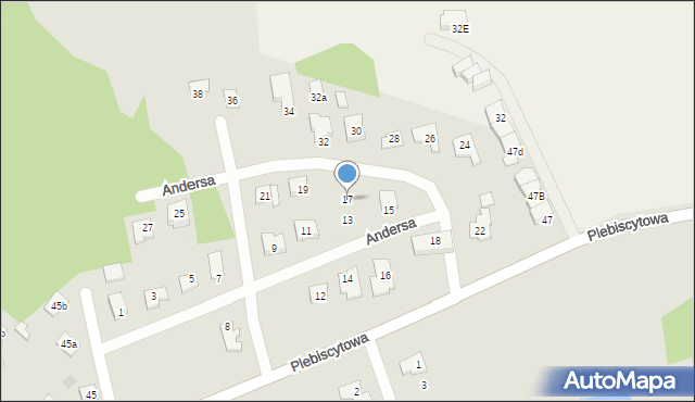 Ostróda, Andersa Władysława, gen., 17, mapa Ostróda