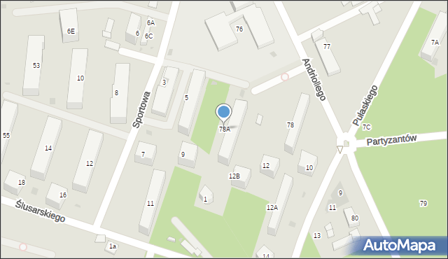 Otwock, Andriollego Elwiro Michała, 78A, mapa Otwock