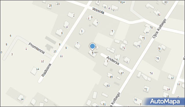 Paprotnia, Andersa Władysława, gen., 5, mapa Paprotnia