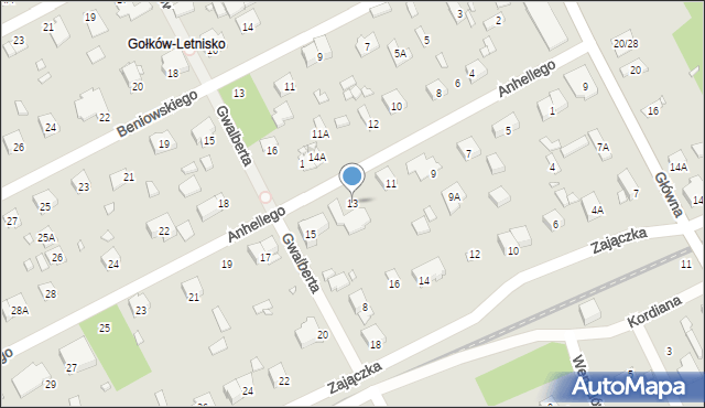 Piaseczno, Anhellego, 13, mapa Piaseczno