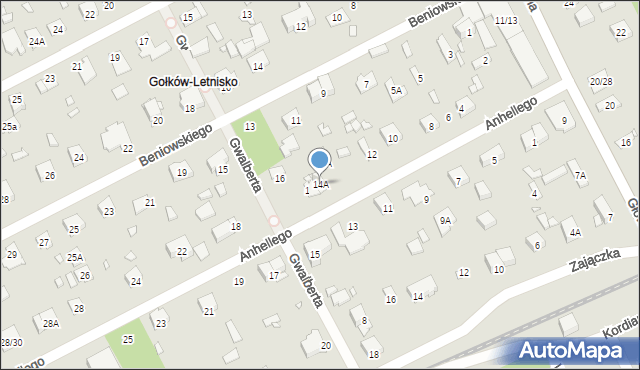 Piaseczno, Anhellego, 14A, mapa Piaseczno