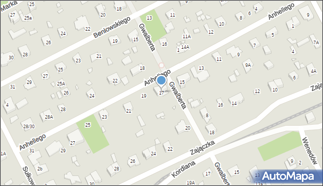 Piaseczno, Anhellego, 17, mapa Piaseczno