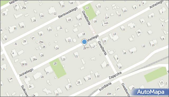 Piaseczno, Anhellego, 19, mapa Piaseczno