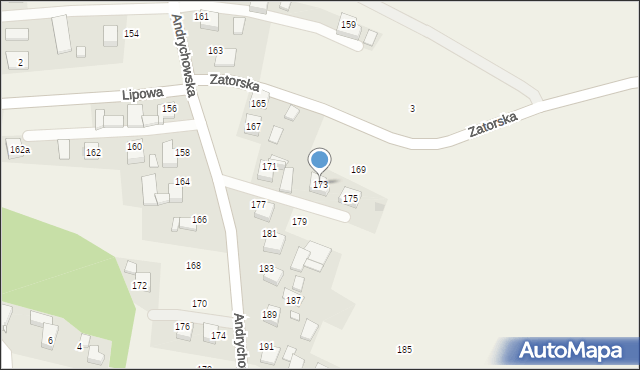 Piotrowice, Andrychowska, 173, mapa Piotrowice