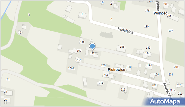 Piotrowice, Andrychowska, 192, mapa Piotrowice