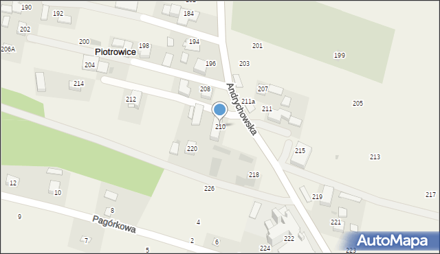 Piotrowice, Andrychowska, 210, mapa Piotrowice