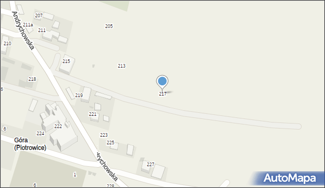 Piotrowice, Andrychowska, 217, mapa Piotrowice