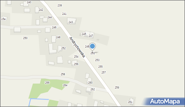 Piotrowice, Andrychowska, 251, mapa Piotrowice