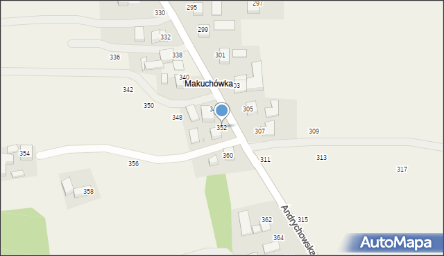 Piotrowice, Andrychowska, 352, mapa Piotrowice