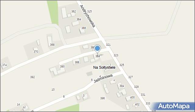 Piotrowice, Andrychowska, 384, mapa Piotrowice