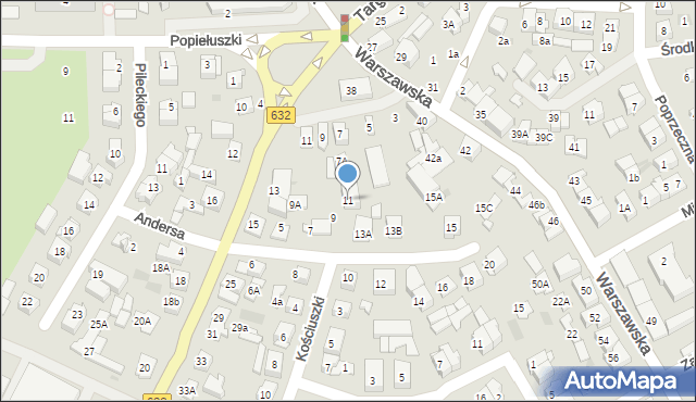 Płońsk, Andersa Władysława, gen., 11, mapa Płońsk