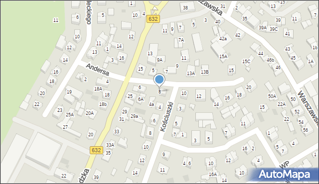 Płońsk, Andersa Władysława, gen., 8, mapa Płońsk