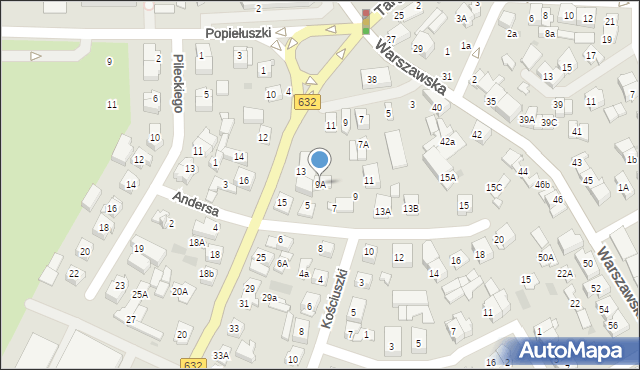 Płońsk, Andersa Władysława, gen., 9A, mapa Płońsk