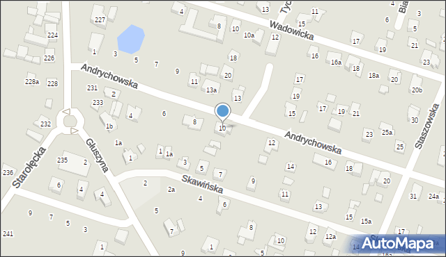 Poznań, Andrychowska, 10, mapa Poznania