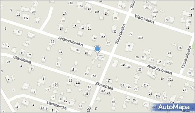Poznań, Andrychowska, 20a, mapa Poznania