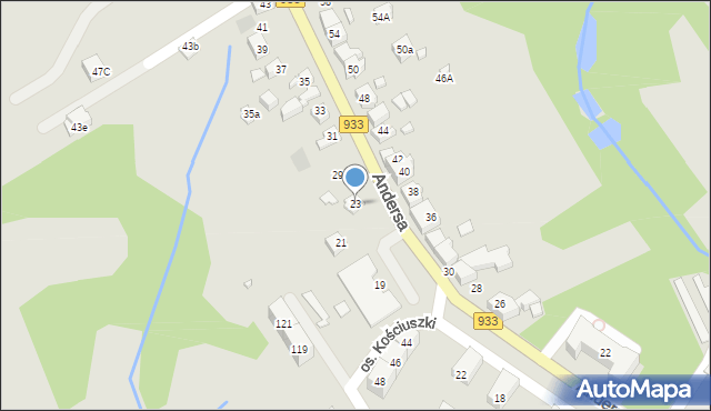 Pszów, Andersa Władysława, gen., 23, mapa Pszów