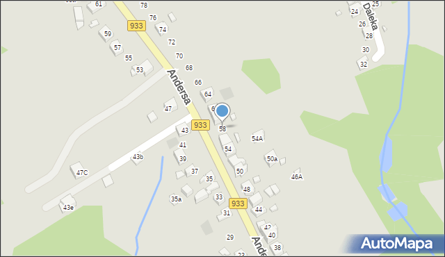 Pszów, Andersa Władysława, gen., 58, mapa Pszów