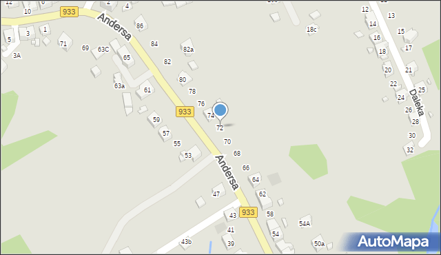 Pszów, Andersa Władysława, gen., 72, mapa Pszów